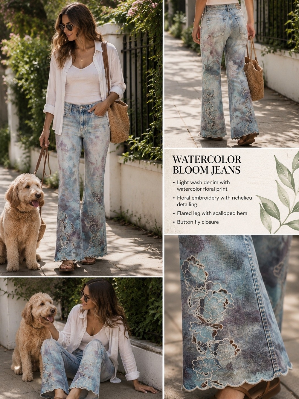 We The Free Floral West Coast Illusions Print Jeans